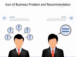 Icon of business problem and recommendation