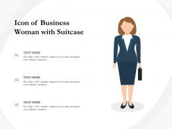 Icon of business woman with suitcase