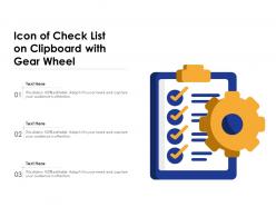 Icon of check list on clipboard with gear wheel