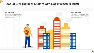 Icon of civil engineer student with construction building