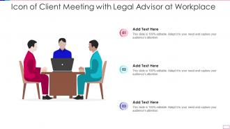 Icon of client meeting with legal advisor at workplace