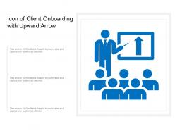 Icon of client onboarding with upward arrow