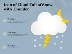 Icon of cloud full of snow with thunder