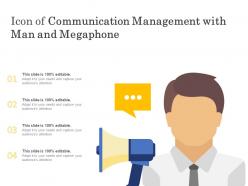 Icon of communication management with man and megaphone