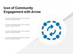 Icon of community engagement with arrow