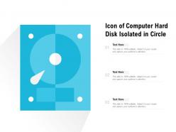 Icon of computer hard disk isolated in circle