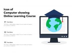 Icon of computer showing online learning course