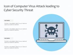 Icon of computer virus attack leading to cyber security threat