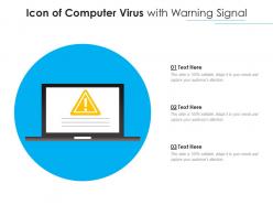 Icon of computer virus with warning signal