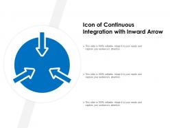 Icon of continuous integration with inward arrow