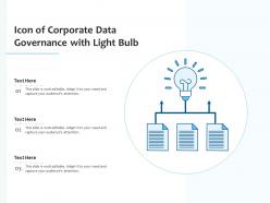 Icon of corporate data governance with light bulb