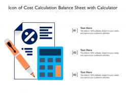 Icon of cost calculation balance sheet with calculator