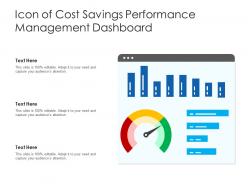 Icon of cost savings performance management dashboard