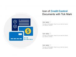Icon of credit control documents with tick mark
