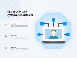 Icon of crm with system and customer