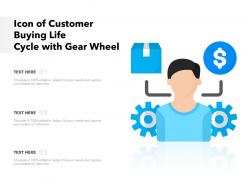 Icon of customer buying life cycle with gear wheel