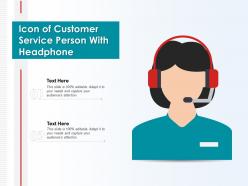 Icon of customer service person with headphone