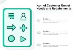 Icon of customer unmet needs and requirements