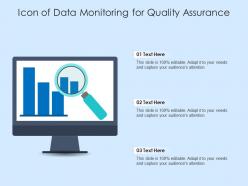 Icon of data monitoring for quality assurance