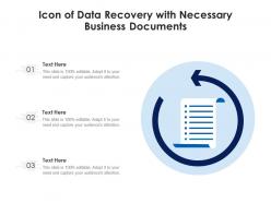 Icon of data recovery with necessary business documents