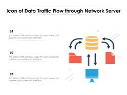 Icon of data traffic flow through network server