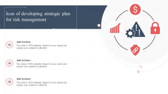 Icon Of Developing Strategic Plan For Risk Management