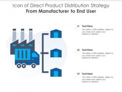 Icon Of Direct Product Distribution Strategy From Manufacturer To End User