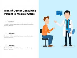 Icon of doctor consulting patient in medical office