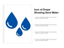 Icon Of Drops Showing Save Water