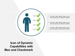 Icon of dynamic capabilities with man and checkmark