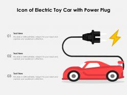 Icon of electric toy car with power plug