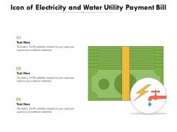 Icon of electricity and water utility payment bill