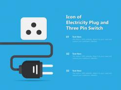 Icon of electricity plug and three pin switch