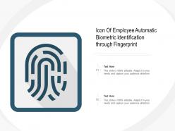 Icon of employee automatic biometric identification through fingerprint