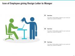 Icon of employee giving resign letter to manger