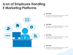 Icon of employee handling e marketing platforms