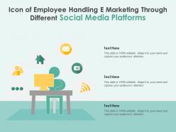 Icon of employee handling e marketing through different social media platforms