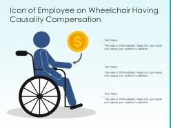 Icon of employee on wheelchair having causality compensation