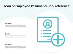 Icon of employee resume for job reference