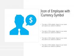 Icon of employee with currency symbol