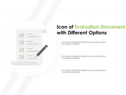 Icon of evaluation document with different options