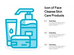 Icon of face cleanse skin care products