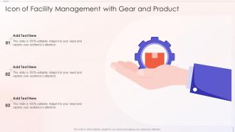 Icon Of Facility Management With Gear And Product