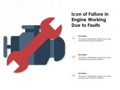 Icon of failure in engine working due to faults