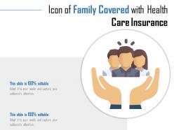 Icon of family covered with health care insurance