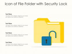 Icon of file folder with security lock