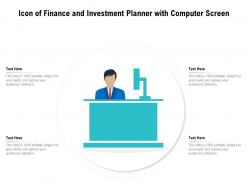 Icon Of Finance And Investment Planner With Computer Screen
