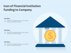 Icon of financial institution funding to company