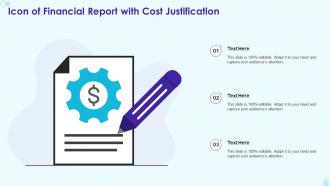 Icon Of Financial Report With Cost Justification