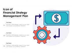 Icon of financial strategy management plan